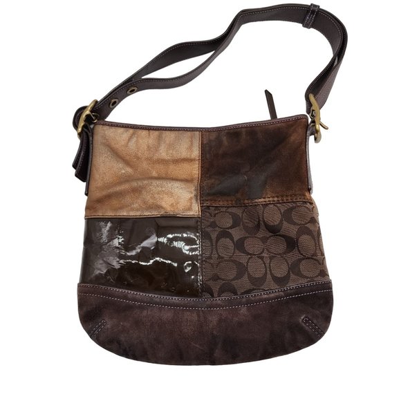 #35. Coach shoulder crossbody bag patchwork AS IS - Picture 2 of 5